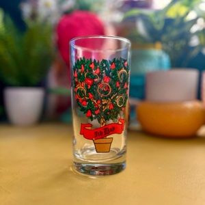 Vintage 12 Days of Christmas 12 oz glass, Day 5, from Indiana Glass